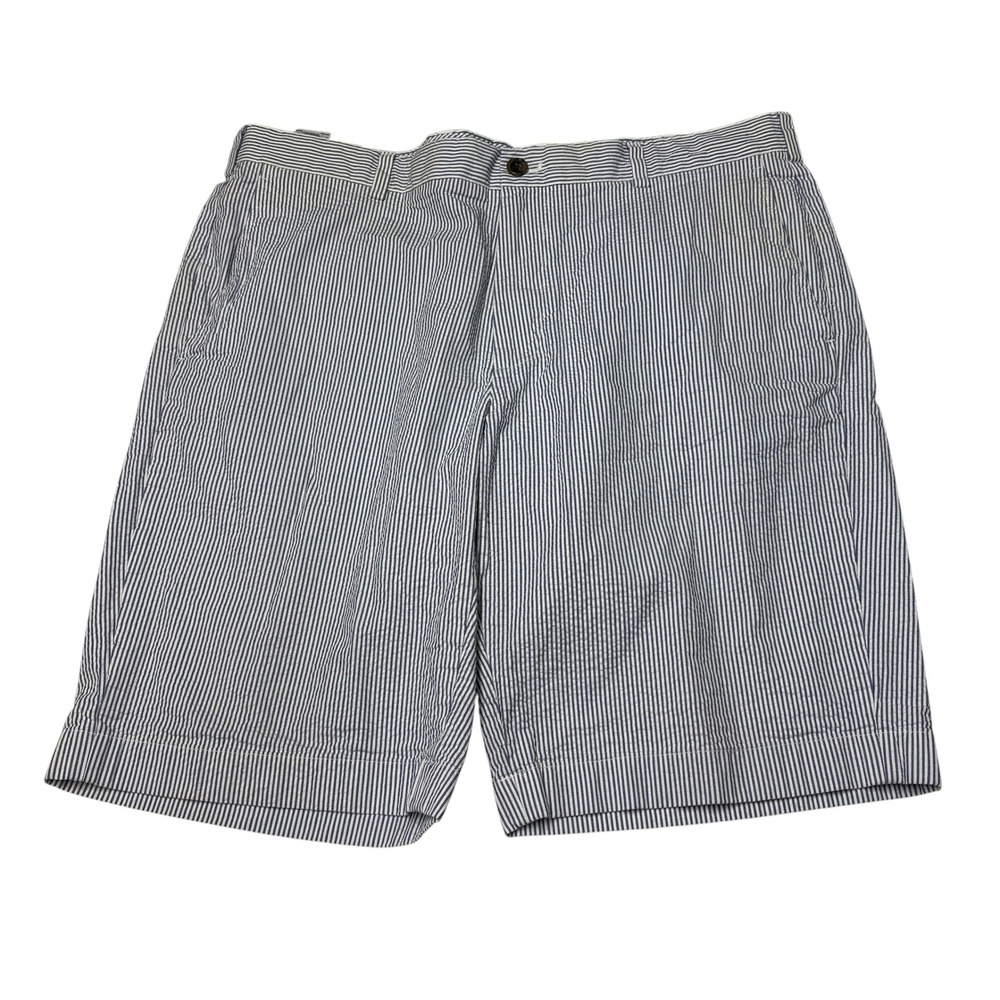 Brooks Brothers 346 Mens Blue White Seersucker Cotton Shorts Size 38X10 Stripe